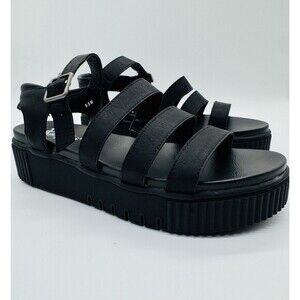 Womens Jellypop Rylen Black Smooth Sandals  Size 9.5